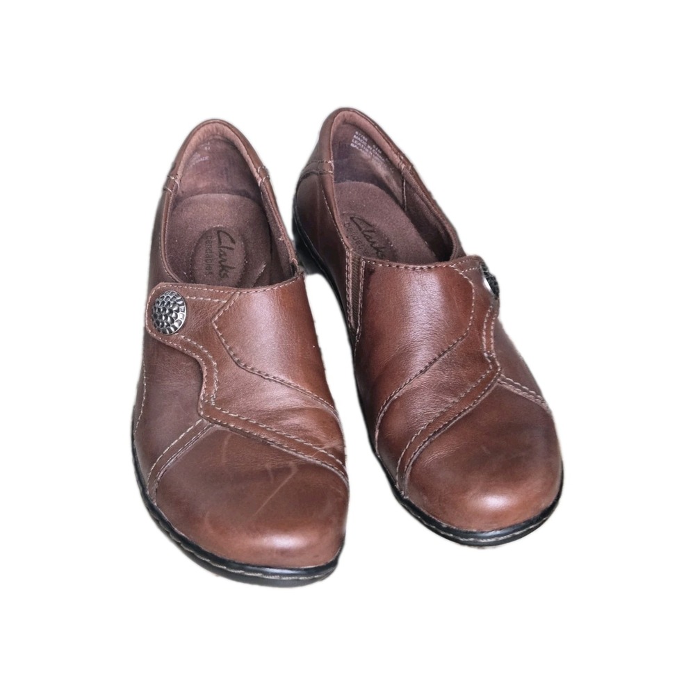 Clarks Original Women's Cora Poppy Dark Brown Leather Tumbled 6.5